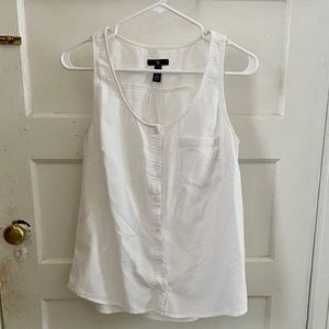 GAP White button front tank top